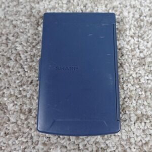 Sharp Elsi Mate EL-243S Twin Power Pocket Calculator Navy Blue Folding Cover